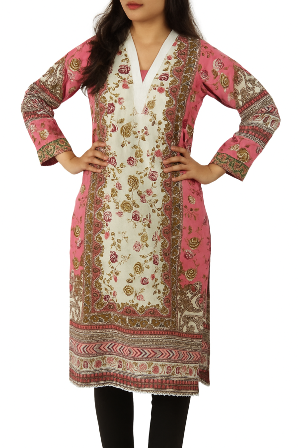 Women's Pure Cotton Printed Kurta Set with Pants