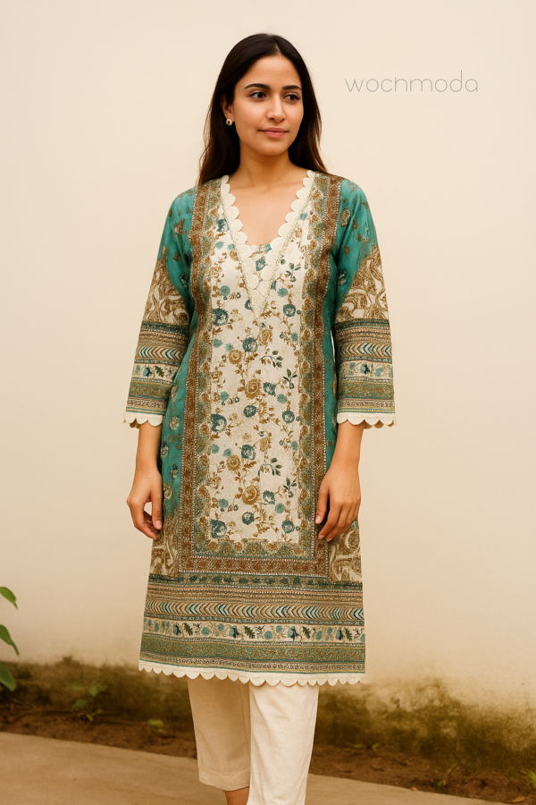 Women's Pure Cotton Printed Kurta Set with Palazzo